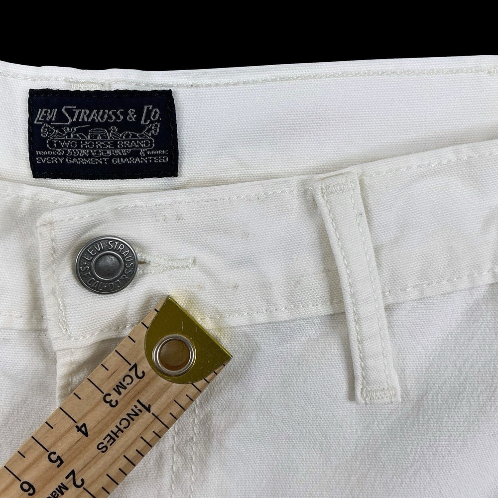 Levis‎ Pants Men 34x36 (ACTUAL 32x31.5) Ivory White Carpenter Twill Straight - Picture 9 of 15